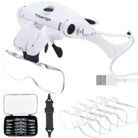 Tmango 011666151496 Magnifying Glasses With Light For Close Work Rechargeable And Hands Free Hea