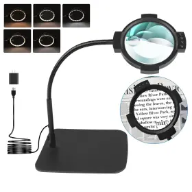 Tu-dbxjttsfdj-20250110 Tugeovo 10x 30x Magnifying Glass With Light And Stand 54 Led 5 Color Modes Steples