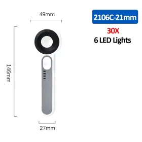 Turbo-roofinds 445030184147 Rechargeable Handheld Magnifier 3 Lighting Modes Illuminated Magnifying Glass Wi