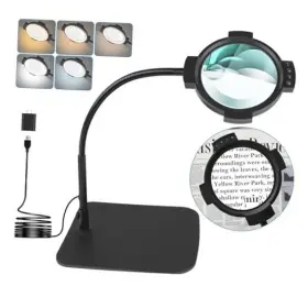 Dbxjttsfdj-20250110 Ugeovo 10x 30x Magnifying Glass With Lighted Stand 54 Led 5 Color Desktop Magnifier