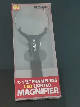 Ultraoptix 046876990625 3.5 Inch 2x Frameless Led Lighted Magnifier With 4x Power Bifocal