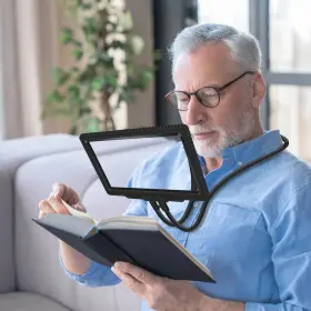 Uoifip 313112954933 5x Magnifying Glass For Reading Hands Free Large Full Page Magnifier Neck Wear