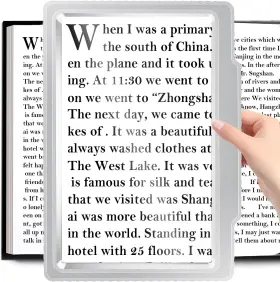 Uoifip 705353840067 5x Full-page Magnifying Glass For Reading Handheld Lightweight Magnifier Provid