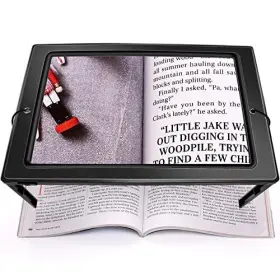 Dfdj01 Uoifip Upgrade Hands-free 4x Magnifying Glass - Large 50-light Magnifier Black