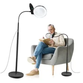Jux007f0413ldtd02 Uoifip 10x 20x Magnifying Glass With Light And Stand 36 Led Dimmable Floor