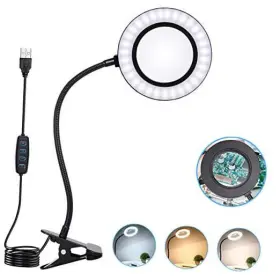 Juy02b0310dgtd Uoifip 10x Magnifying Glass Lamp With Light Magnifier Clip Adjustable