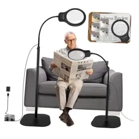 Model015x0326ldtdaxjtfdj-hs Uoifip 10x 30x Magnifying Glass With Light And Stand Large Floor Magnifier For Close