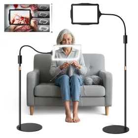Fdj123 Upspotie Hands-free Floor Magnifying Glass With Light And Stand 48-leds Lighted Magnif