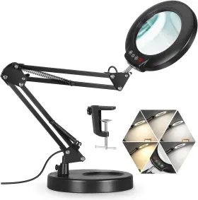 9dl-10 Veemagni Magnifier Lamp 10x Magnification Adjustable Lighting And 5 Color Modes 2-in-1 D
