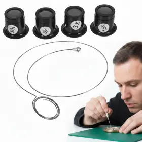 Veemoon Veemoon-fangdajin1122fbm Portable Jewelers Monocular Magnifier Glasses Watchmakers Loupe Wearable Pre