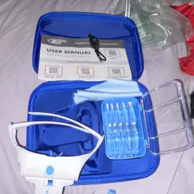Vision Aid M-708 Headband Magnifier Visor With Led Light Lens Set And Case