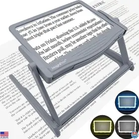 1820 Visit The Magnipros Store 5x Led Page Magnifier With Stand 3 Light Modes And Anti-glare Lens