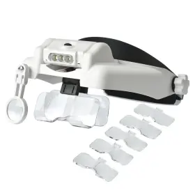 Vludiss 747130407582 Headband Magnifying Glass With Light 1.0x To 14x Handsfree Head Mount Magnif