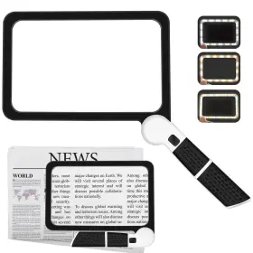 Mg-6185 Voca 5x Magnifying Glass With Light Large Rectangle Reading Magnifier 48 Led