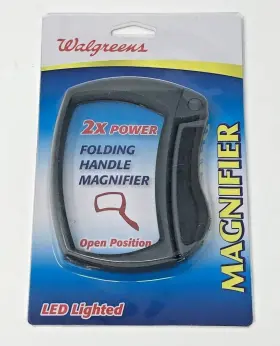 Walgreens 311917130552 Lot Of 3 2x Power Folding Led Lighted Magnifying Glass-handheld New