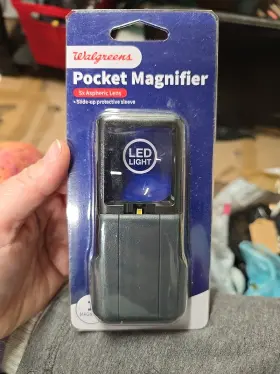 Walgreens 311917187037 Pocket Magnifier Slide Up Sleeve 5x Aspheric Lens New In Box