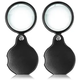 Wapodeai 639846684398 2pcs 10x Small Pocket Magnify Glass Apply To Reading Science Jewe