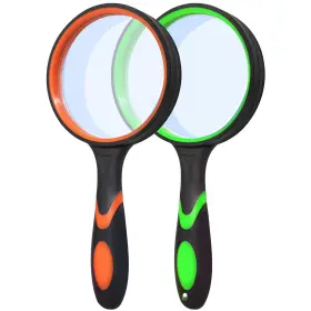 92-3auc-leb0 Wapodeai Magnifying Glass 10x Handheld Magnifier Glasses With Hanging Rubber Grip La
