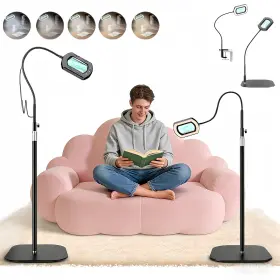 Weeoatar Fdj01-02 10x Magnifying Glass With Light And Stand 5 Color Modes Magnifier Hands-fre