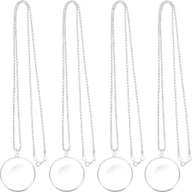 Weewooday 682559875867 4 Pieces 5.5x Magnifying Glass Necklace Magnifier Pendant Optical Ma
