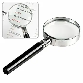 Winvin 759500098450 10x Magnification Handheld Magnifier Magnifying Glass Handle Low Vision 50mm