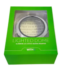 S-dom-001-003-wb-01 With It Lighted Dome Reading Magnifier Aluminum 3 Bright Leds 5x Magnification