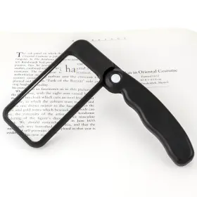 S-hng-001-005-wb-01 Withit Hinge Lighted Rectangular Magnifier Black 2x Magnification With 4x Magnifi