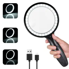 Xccbbow 755205393081 Magnifying Glass With Light 30x 60x For Reading Lighted - 3