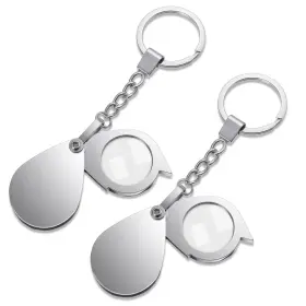 Xinjoduz 4891zijq9179 2pcs Magnifier Keychains Keychain Magnifying Glass 20x 30x Pocket W
