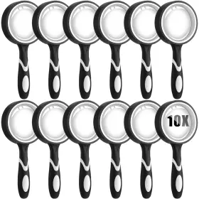 Xil-xuhal-2472 Xuhal 12 Pcs 10x Magnifying Glass Handheld Shatterproof Reading Magnifier For Senio