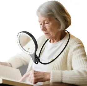 Mag-yk-20us Yerepk 3 In 1 Hands Free Magnifying Glass With Light 6x 10x Neck Wear Magnifier For Cl