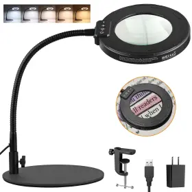 Gk159eukty Ygitk 10x Magnifying Glass With Light And Stand 2-in-1 Desk Lamp Clamp Ad