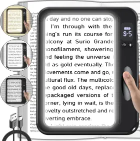 Yiamia 711181199598 Magnifying Glass With Light 4x Large For Reading Anti-glare L