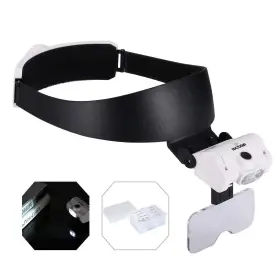 Yoctosun 726679581960 Rechargeable Headband Magnifier With 2 Led Lights And 5 Detachable Lenses 1x
