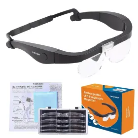 Yoctosun 726679581977 Rechargeable Magnifying Glasses Head Magnifier With 2 Led Li