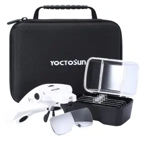 Yoctosun 726679582097 Magnifying Glasses With Light Head Mount Magnifier 5 Lenses Headband