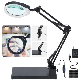 Yoctosun 726679582271 Magnifying Glass With Light And Stand 10x Lamp Clamp 5 Large