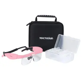 Ys-egm-ugv7-cpk-sc Yoctosun Magnifying Glasses With 3 Led Lights Storage Case Head Strap And 5 Detachab