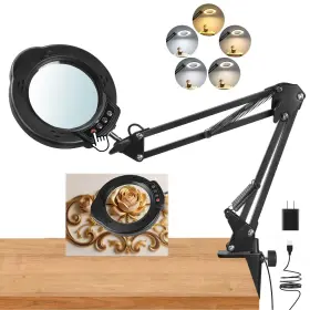 Yondlax123 Yondlax 810197380799 Upgrade 12x Magnifying Glass With Light And Stand Real Lamp