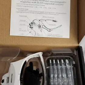Youkoy Mg9892b Headband Magnifier With 2 Led Backlight 1.0x-3.5x White
