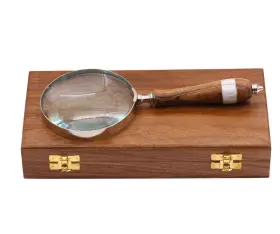 Yvcmg1z Yvcrafts Premium Brass Magnifying Glass With Ergonomic Wooden Handle And Elegant Hardw