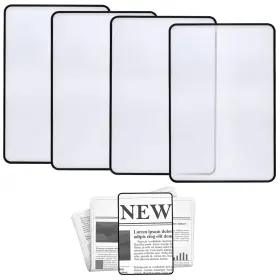 Pms01-1 Zagqig 4pcs Page Magnifying Sheet 3x Lightweight Flat Optical Plastic Fresnel Lens P