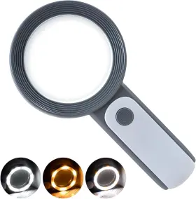 2290-18 Zbgx Led Light 30x Magnifying Glass For Reading With Items Elderly