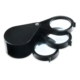 Zeermeng 028517269628 5x 10x 15x Triple Folding Pocket Magnifier Loupe Magnifying Glass Lens