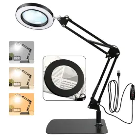 3-ydfdj2125 Zhiwei 10x Magnifying Glass With Light And Stand 3 Color Modes 10 Level Adjustable