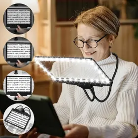 Zqxjxz 445007257287 Large Hands Free Magnifying Glass With Light For Reading 5x Lighted Magnifier Fl