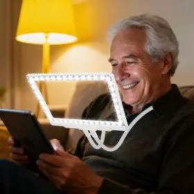 Zqxjxz 445029649688 Hands Free Magnifying Glass With Light Stand 5x Full Page Led Lamp For Reading