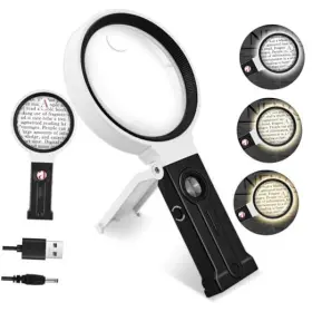 Nzv19b0909fdj01 Zqxjxz 40x 30x 10x Magnifying Glass With Light And Stand Large Handheld