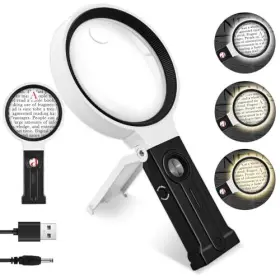 Nzv19b0909fdj02 Zqxjxz 40x 30x 10x Magnifying Glass With Light And Stand Handheld Lighted Magnifier