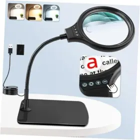 Nzv19b1010fdjw612 Zqxjxz Large 20x 10x Magnifying Glass With 36 Leds Light And Stand Flexible